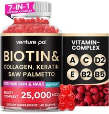 Biotin Collagen Keratin Gummies For Hair Skin and Nails - 60 Biotin Gummies