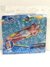 NEW H2OGO! Hawaii Beach Bed Inflatable Pool Float w Pillow 6ft x 27” Hibiscus