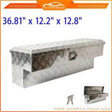 36.8"x12"x12.8“ Aluminum Side Mount Truck Bed Tool Box w/ Lock Trailer Pickup