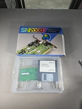 Vintage SN2000CT Jumperless 16-bit Ethernet Card W/ Floppy New Old Stock