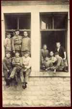 Old postcard photo card military regiment war. aviators. aircraft