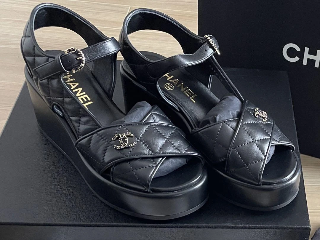 CHANEL Sandals Matrasse CC Logo EU 36 Black New