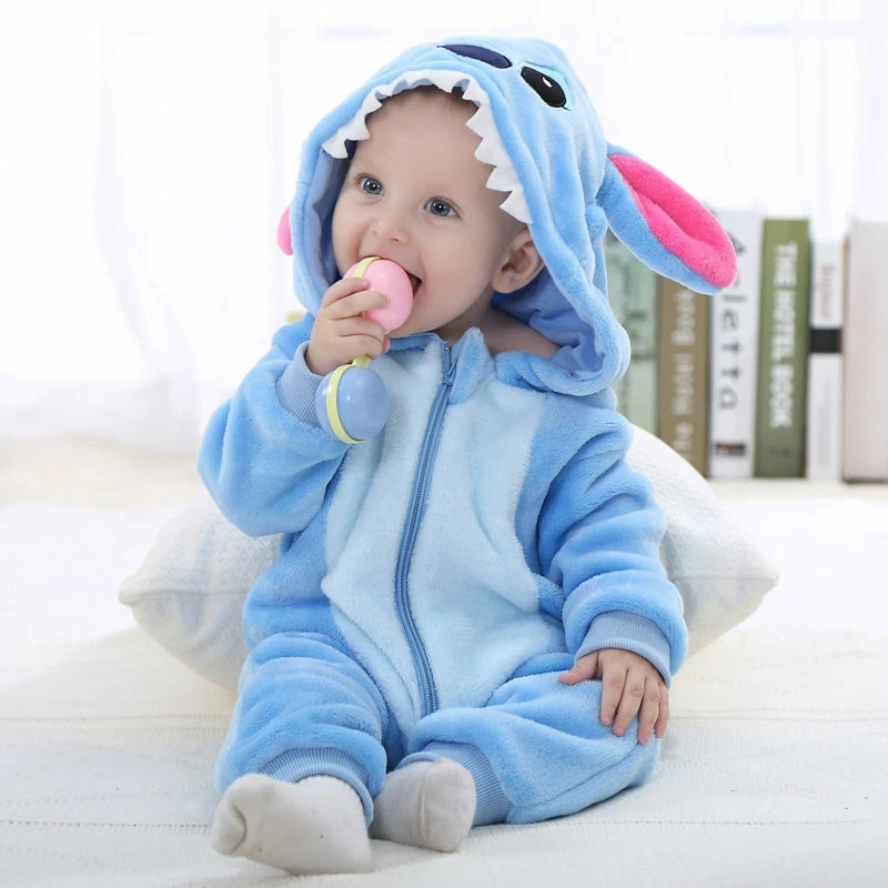 Kids Blue Stitch Warm Birthday Fancy Party Costume Coverall Outfit Unisex Pajama - Image 2 of 4
