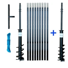 Hand auger 4" +  5-3/4inch / 33ft Best auger / digger / water well / MEGA KIT!