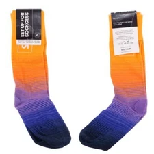 NWT SOCK CLUB SOCKCESS Cotton Blend Socks One Size USA Made Orange Purple Ombre