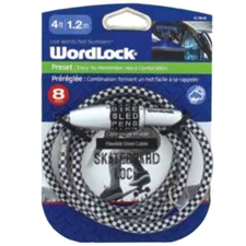 Wordlock CL-740-CB 8mm x 4' FT Combination Skateboard Lock Cable 1 Per Order