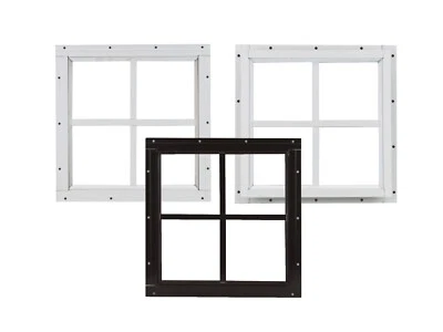 SHED WINDOWS AND MORE Shed Window 12" x 12" White, Black or Brown, Playhouse, chicken coops, Tempered