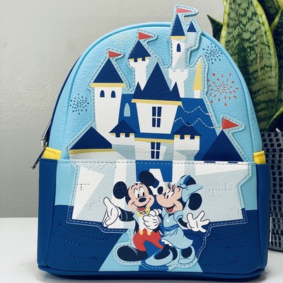 Mickey and Minnie Mouse Mini Backpack by Loungefly – Disneyland 65th Anniversary Disney Mickey & Minnie Mini Backpack Loungefly Disneyland  main image 2