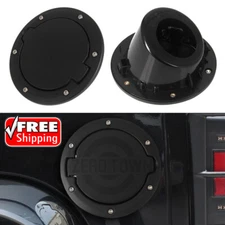 Gas Cap Cover Black Fuel Tank Door Fuel Filler Door for Jeep Wrangler JK 07-18