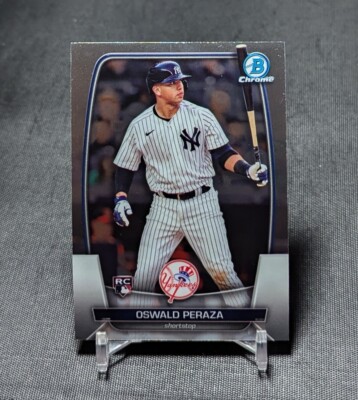 Oswald Peraza Rookie RC 2023 Bowman Chrome Card #44 New York Yankees