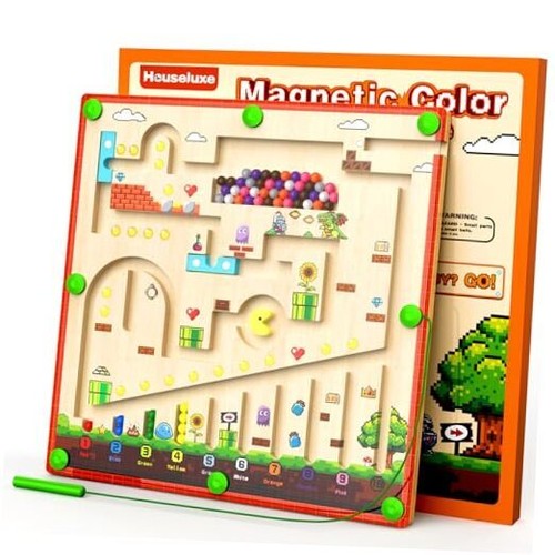 Magnetic Color and Number Maze Montessori Toys for 3+ Year Old Toddlers Ideal