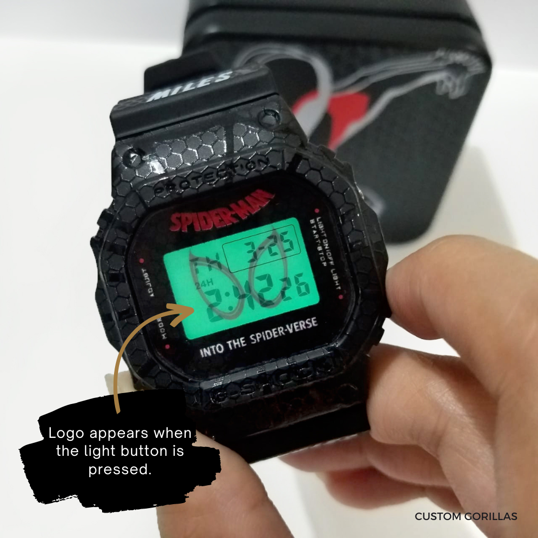 Customized Designed Spider man on Authentic G Shock DW 5600 Duo