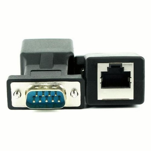 2 DB9 RS232 Female Male to RJ45 Extender Connector Network Adapter LAN Converter - Picture 5 of 8