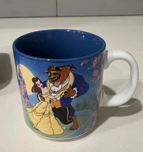 Vintage 1990s Walt Disney Beauty And The Beast Coffee Mug