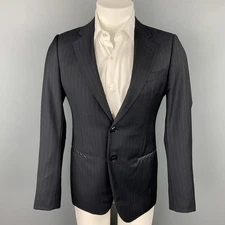 GIORGIO ARMANI Size US 36 / IT 46 Regular Navy Chalkstripe Wool Sport Coat