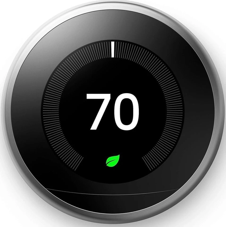 Google Nest 3rd Generation Learning Thermostat T3007ES Stainless Steel [SEALED] - Image 2 of 4