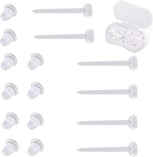 Plastic Earrings, 200 PCS Invisible Clear Post Studs for Sports, 200PCS-Flat