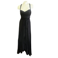 Mauve Black Ruched Bodice Maxi Dress with Tie Waist Ruffle