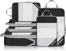 Set Versatile Da 6 Cubi Da Viaggio Compressibili E Svuotato, Design a Rete Prosp