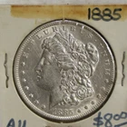 1885 US Morgan Silver Dollar $1 AU (Cleaned, Retoned)