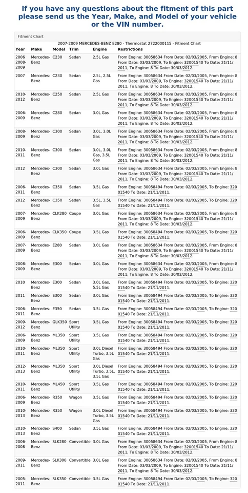 Mercedes-Benz E280 2007-2009 - Termostato 2722000115 Foto 4 de 4