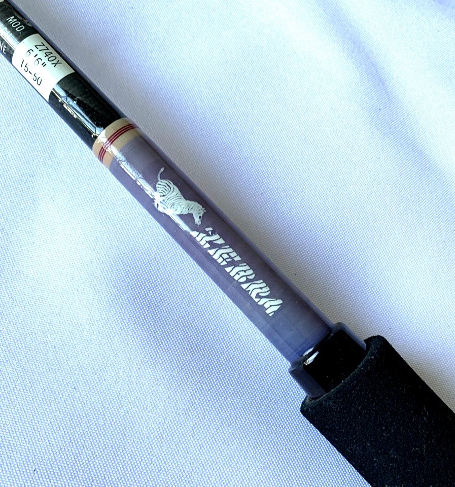 Kencor ZEBRA Z740X 6’6”Tenlew GRAPHITE Magnaglas 15-50Lb Fishing Rod Made In USA - Image 4 of 4