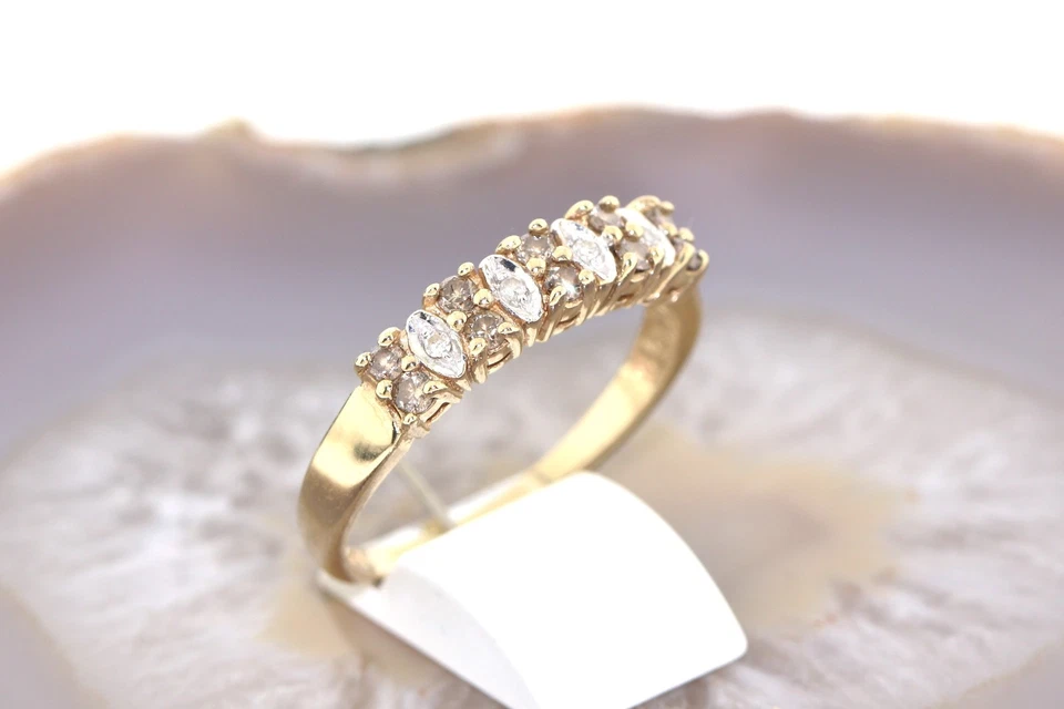 Brillantring 0,14 Ct., Eternity- Ring, Memory- Ring,  Gold 375 Gr. 62/19,7