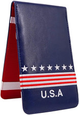 Golf Scorecard Holder   USA Yardage Book Cover   High-End Leather Golf Scorecard