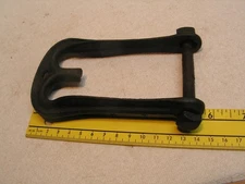 Vintage Old 6" X 3 1/4" Horse Plow Hitch Yoke? Cast Iron Mounted to Wood Tongue.