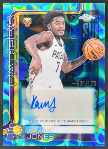 2025-26 Topps Chrome Update Kam Jones Rookie Auto Lava Lamp Aqua Blue /175 JP7