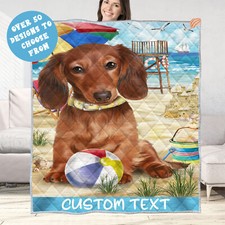 Dachshund Quilt Dog Bedding Personalized Bed Gift Many Designs NWT
