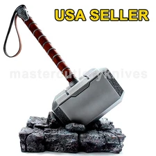 1:1 Full Metal Avengers Thor Hammer 1:1 Replica Prop Mjolnir Resin Base Cosplay
