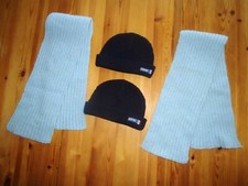 2x Strick Schal Wolle/ Maui Sports Mütze blau Wintermütze Jungen
