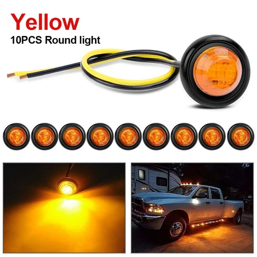 10/20PCS Rund LED Seitenmarkierungsleuchte Begrenzungsleuchten Anhänger LKW 24V - Bild 23 von 24