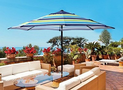 Blissun 9 Outdoor Aluminum Patio Umbrella Striped Patio Umbrella Market Ebay