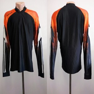 Shirt Running Adidas Vintage Retro Black Orange Jersey Long Sleeve Cycling 90's