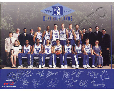 1995-96 DUKE BLUE DEVILS 8X10 TEAM PHOTO CAPEL COLLINS