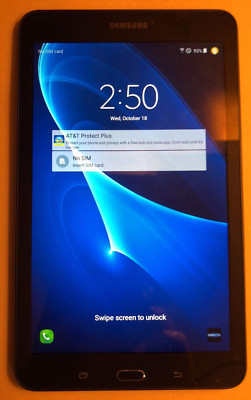 Samsung Galaxy Tab E SM-T377A, 16GB, Wi-Fi + LTE (AT&T), 8'' - Black - VG 8/10