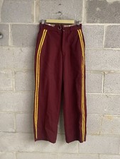 True Vtg 50 s Maroon And Yellow Work Uniform Striped Pants