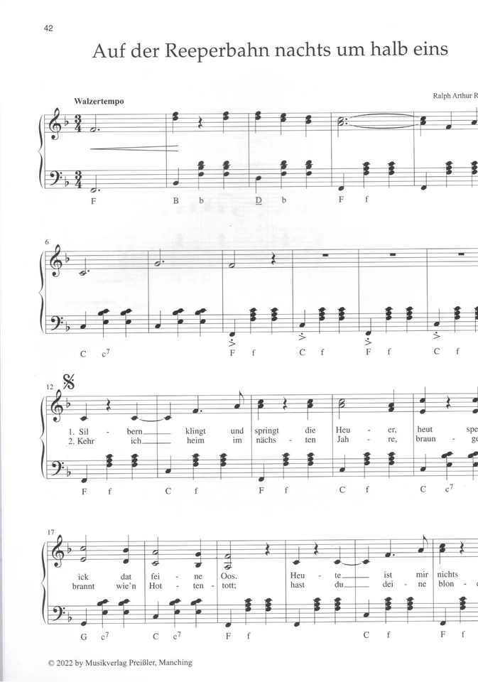 Akkordeon Noten : Seemannslieder für Akkordeon - leichte Mittelstufe - Bild 3 von 4