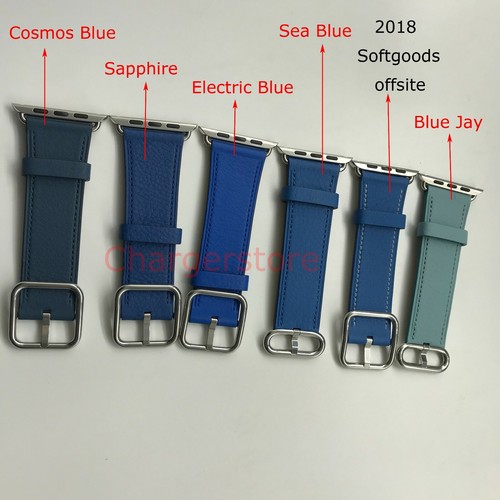 Oryginalny Apple Watch Klasyczna klamra skórzany pasek 38MM 40MM 41MM S9 S10 42MM Niebieski - Zdjęcie 9 z 9