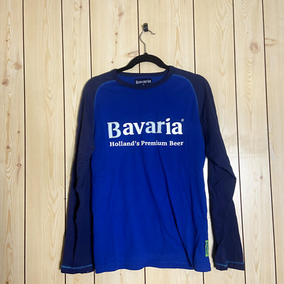Bavaria Holland's Premium Beer Long Sleeve T Shirt Blue Mens M