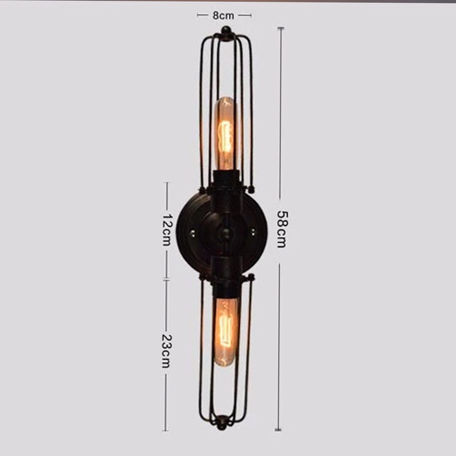 Vintage Industrial Wall Lights Retro Rustic Style Cage Wall Lamp