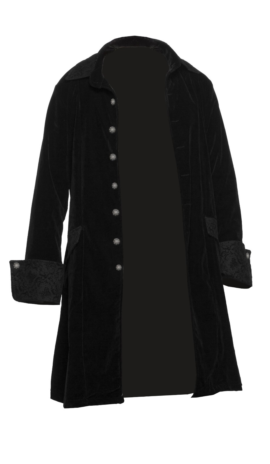 Adult Pirate Captain Black Grey Jacket Mens Halloween Costume SXXL eBay