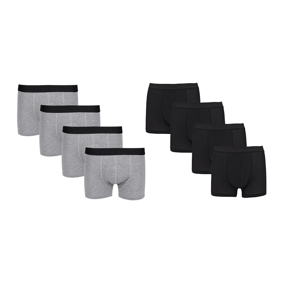 8er 12er Pack Herren Boxershorts Unterhosen Baumwolle Schwarz Grau Gr M bis 3XL