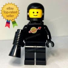 *NEW* REAL LEGO Classic Black Spaceman Helmet Air Tank Minifigure and Megaphone
