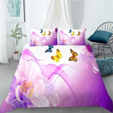 Even Purple Petals 3D Printing Duvet Quilt Doona Covers Pillow Case Bedding Sets