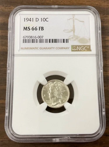 1941 D Mercury Dime NGC MS66 FB