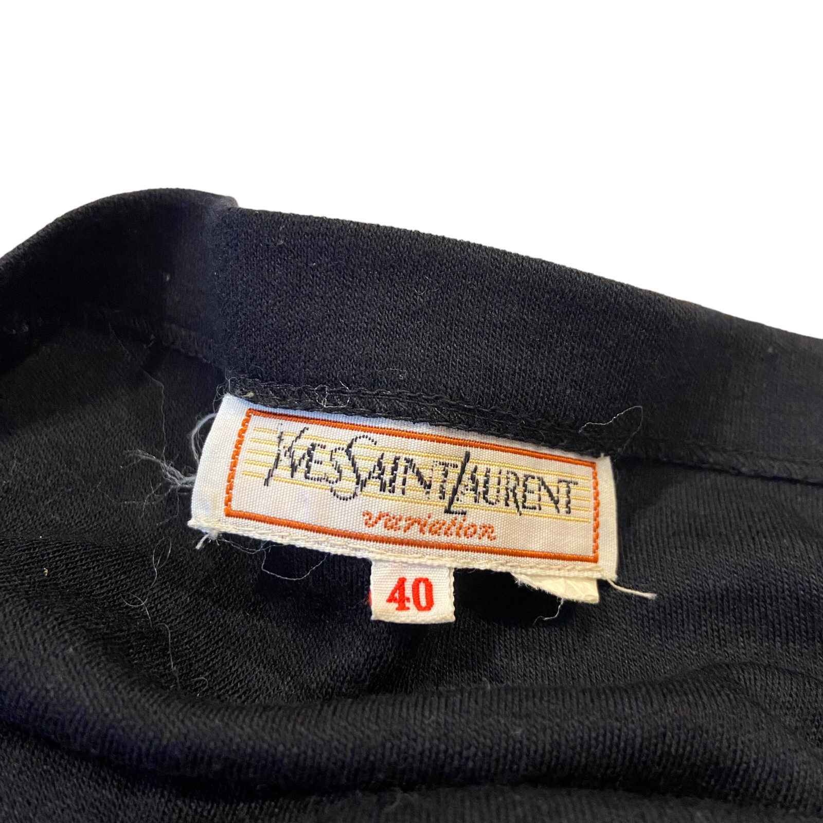 Abito Yves Saint Laurent Vintage Donna Manica 3 4 Scollo Largo Designer Nero