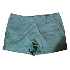 GAP Downtown Mid Rise Sage Green Khaki Shorts Front  Back Pockets Sz 16 NEW